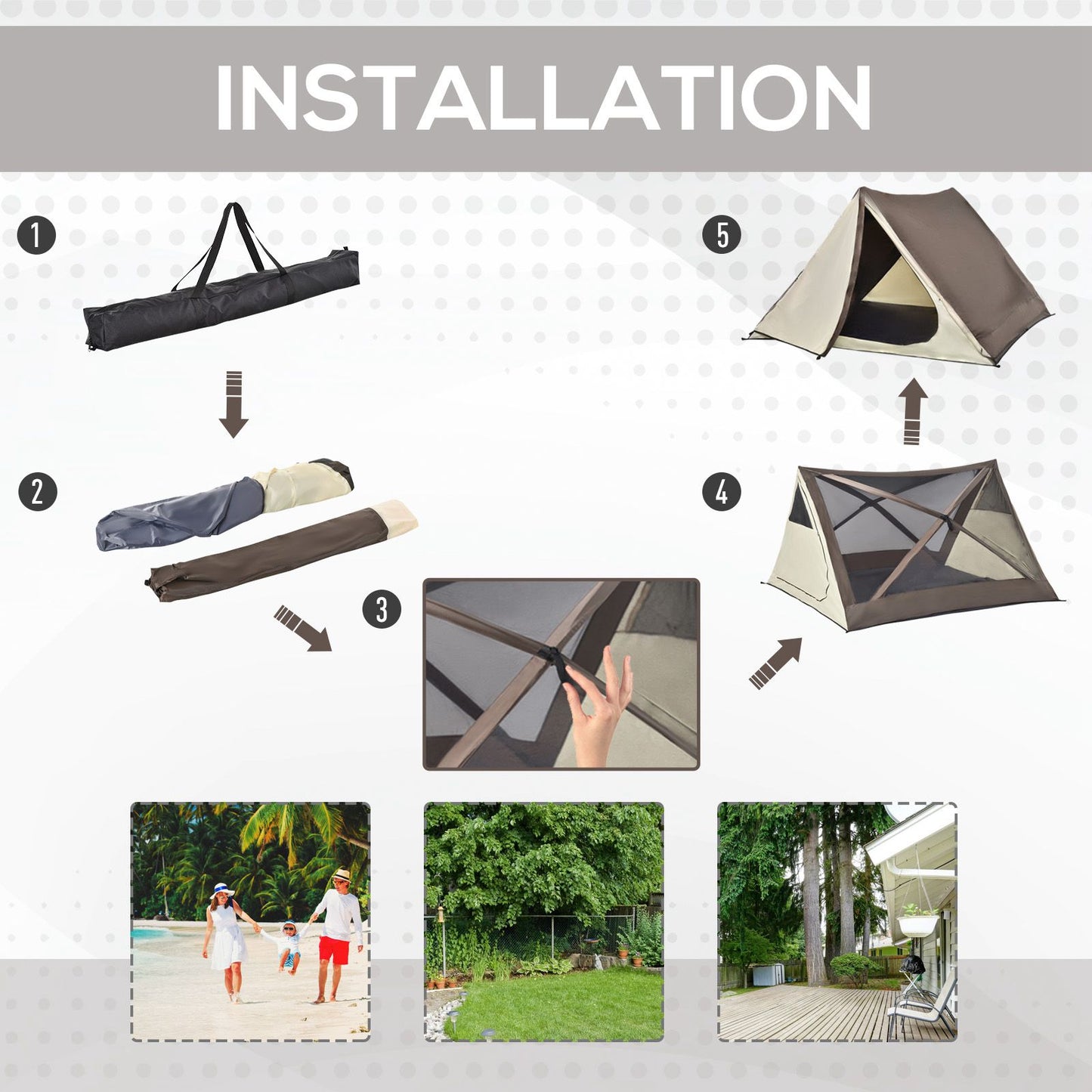 2-3 Person Pop Up Camping Tent - Waterproof Instant Tent