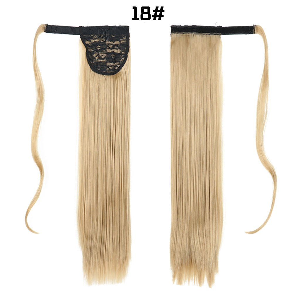 Long Straight Synthetic Hair Velcro Ponytail - Multiple Colors