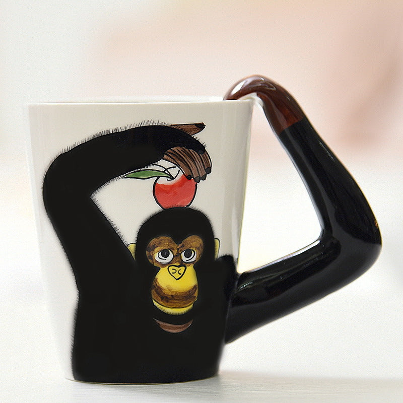 3D Animal Ceramic Mug Hand Drawn Customizable Drinkware 400ml