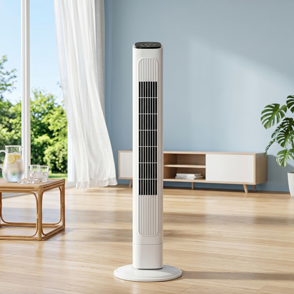 36-Inch Tower Fan with Remote Control, 3 Speeds & Oscillation - White
