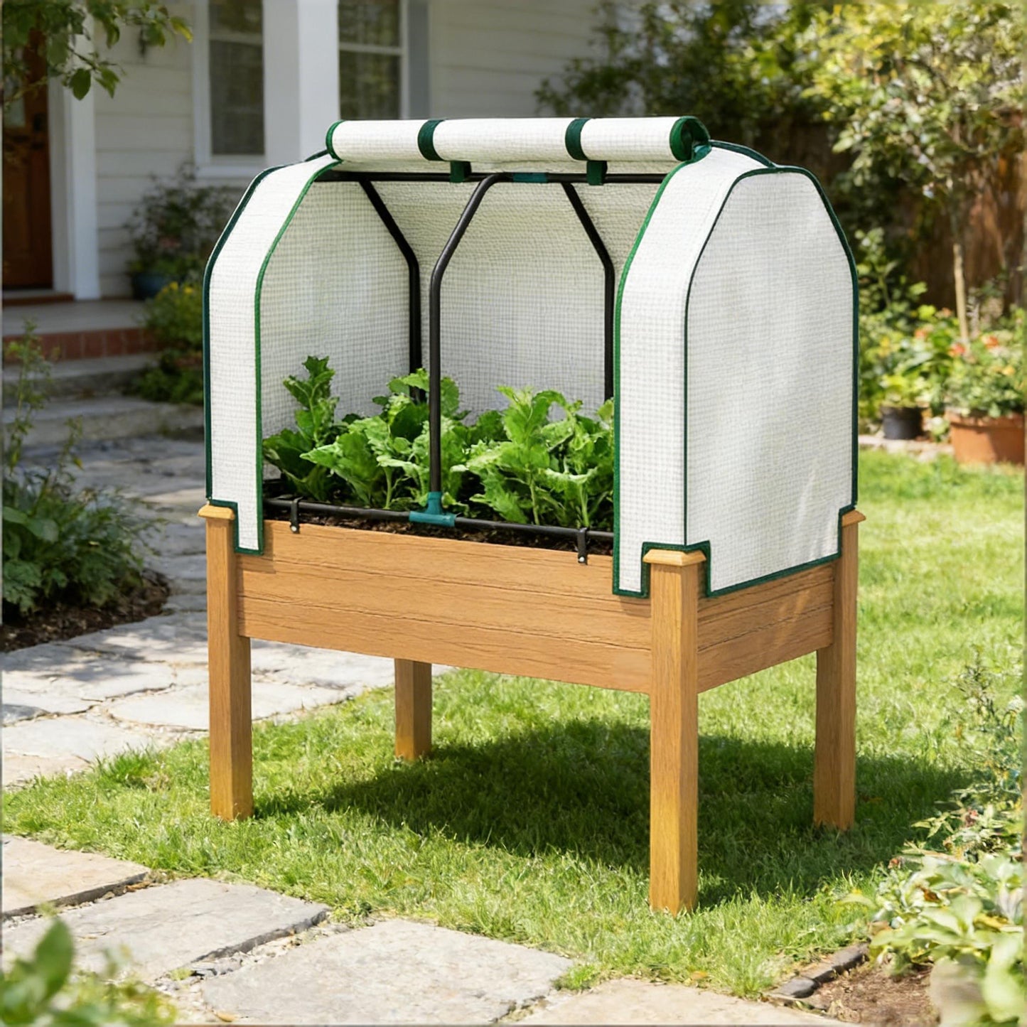 Raised Garden Bed Planter Box - Sand Color, Durable Materials