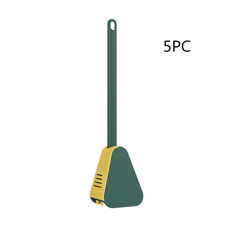 Long Handle Plastic Toilet Brush with No Dead Ends - Easy Cleaning & Hanging Option