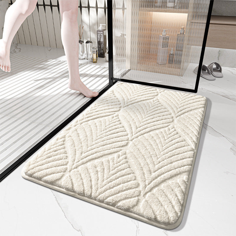 Velvet Jacquard Entry Door Mat - Modern Welcome Floor Rug