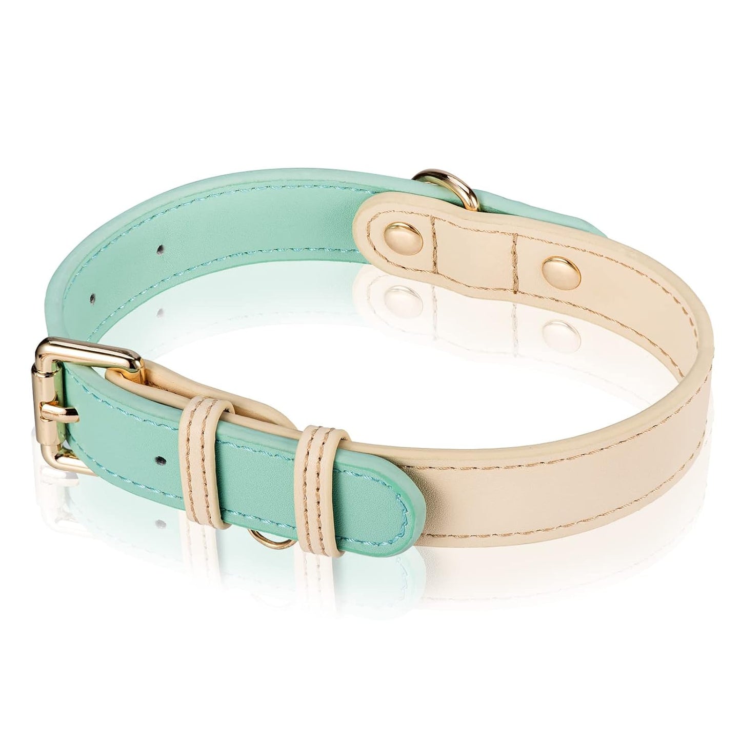 Adjustable Leather Dog Collar for Small, Medium, Large Dogs - Durable & Lightweight