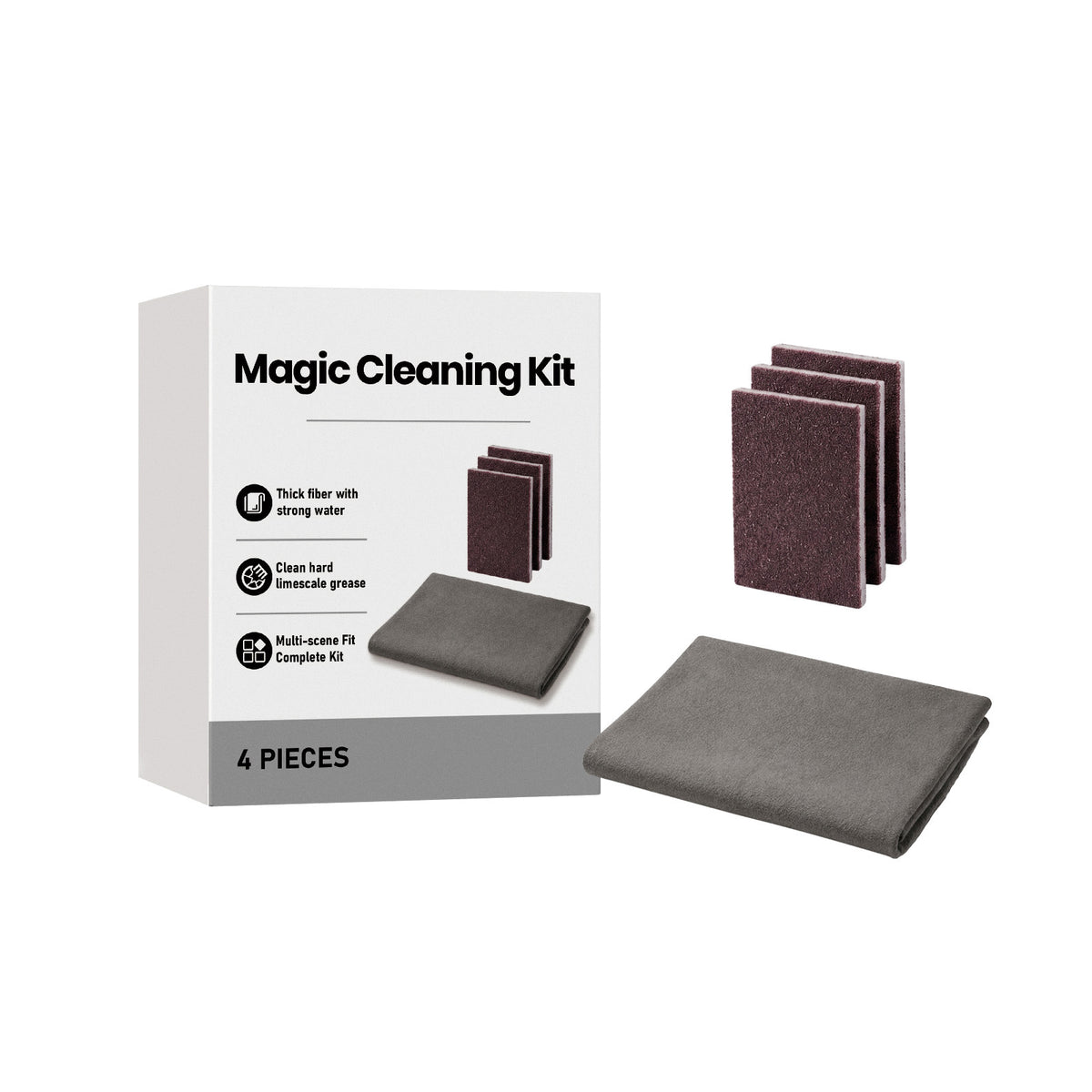 Home Cleaning Kit with Nano Cloth and Sponges - Suit Style