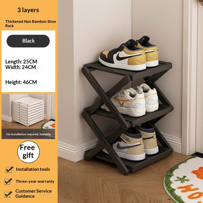 Foldable Shoe Rack for Entryway Space Saving No Assembly Needed