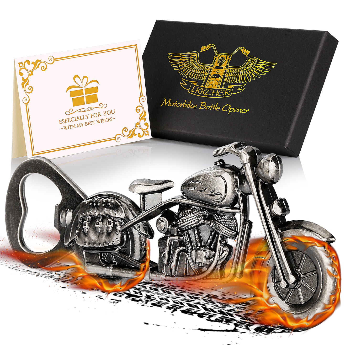 Motorcycle Beer Bottle Opener in Gift Box - Retro Bar Tool