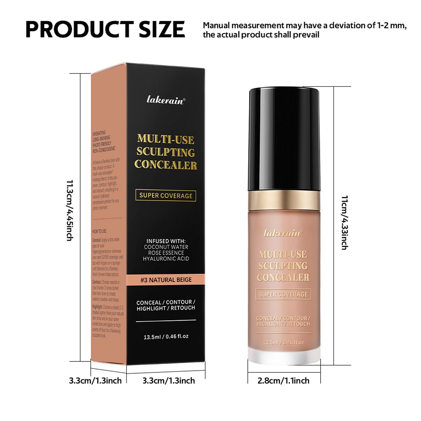 Hydrating Liquid Concealer for Dark Circles & Acne Spots - Multiple Shades