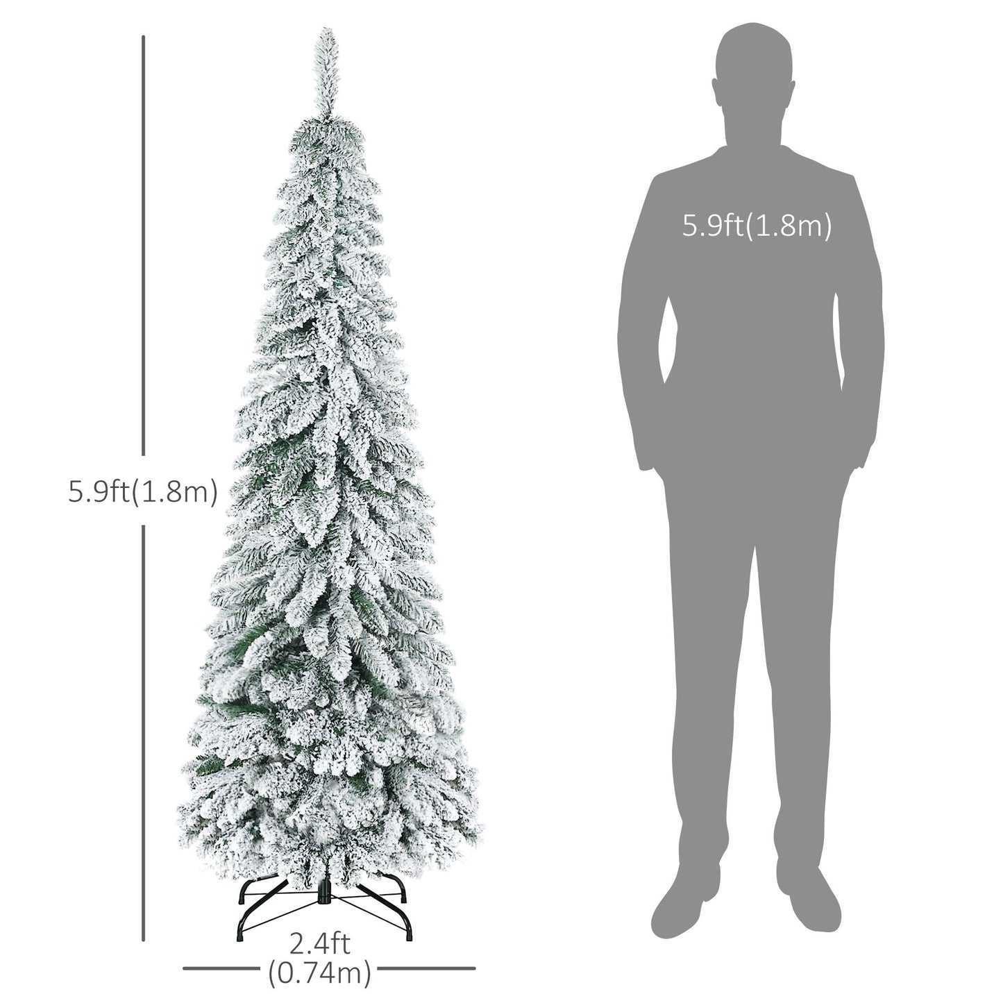 6' Flocked Artificial Christmas Tree with Snow-Frosted Branches
