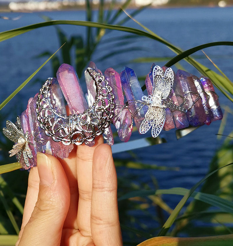 Handmade Dragonfly Hairband for Bridal and Special Occasions - Moon Crown Accessory