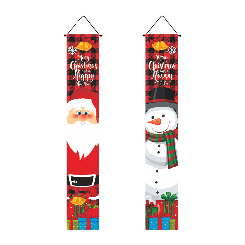 Christmas Lattice Curtain Hanging Flag for Festive Decor - Multiple Styles