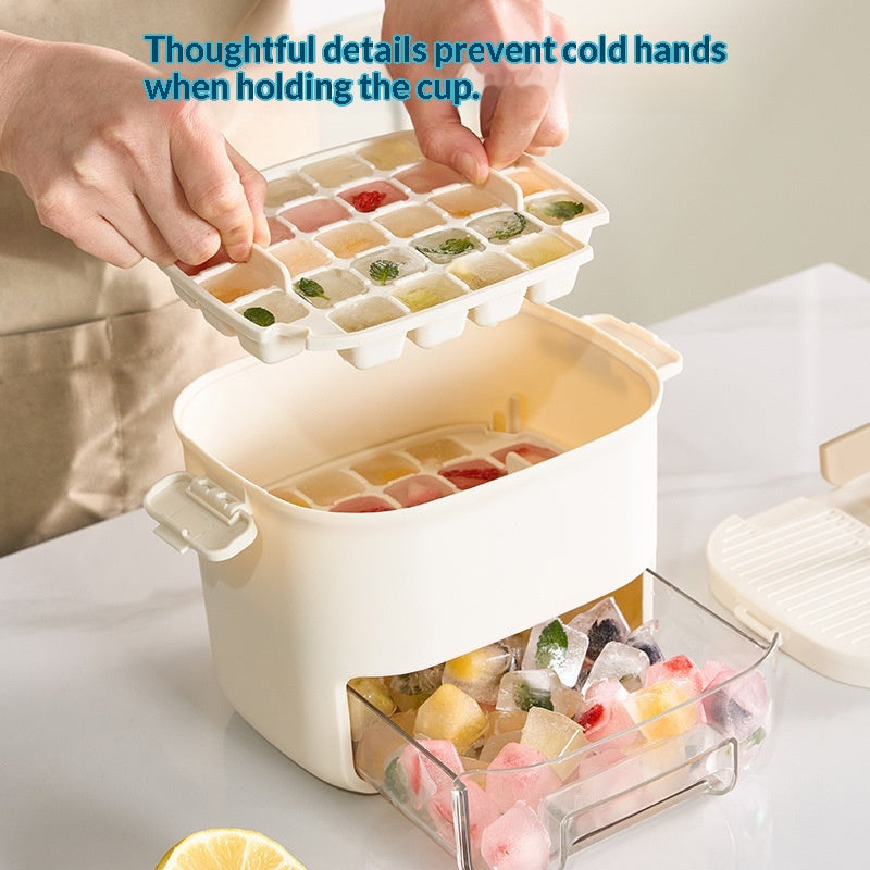 Push-Type Household Ice Cube Tray and Mold - 300ml Plastic Kitchen Accessory