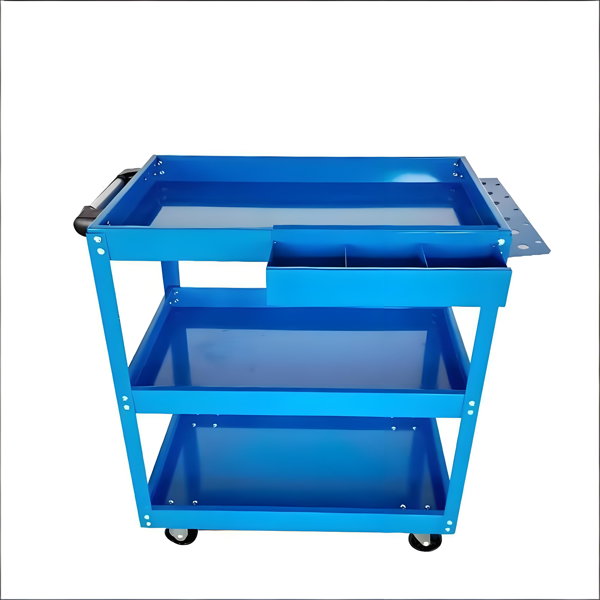 Heavy Duty Steel 3-Tier Rolling Tool Cart with Lockable Wheels & Large Capacity