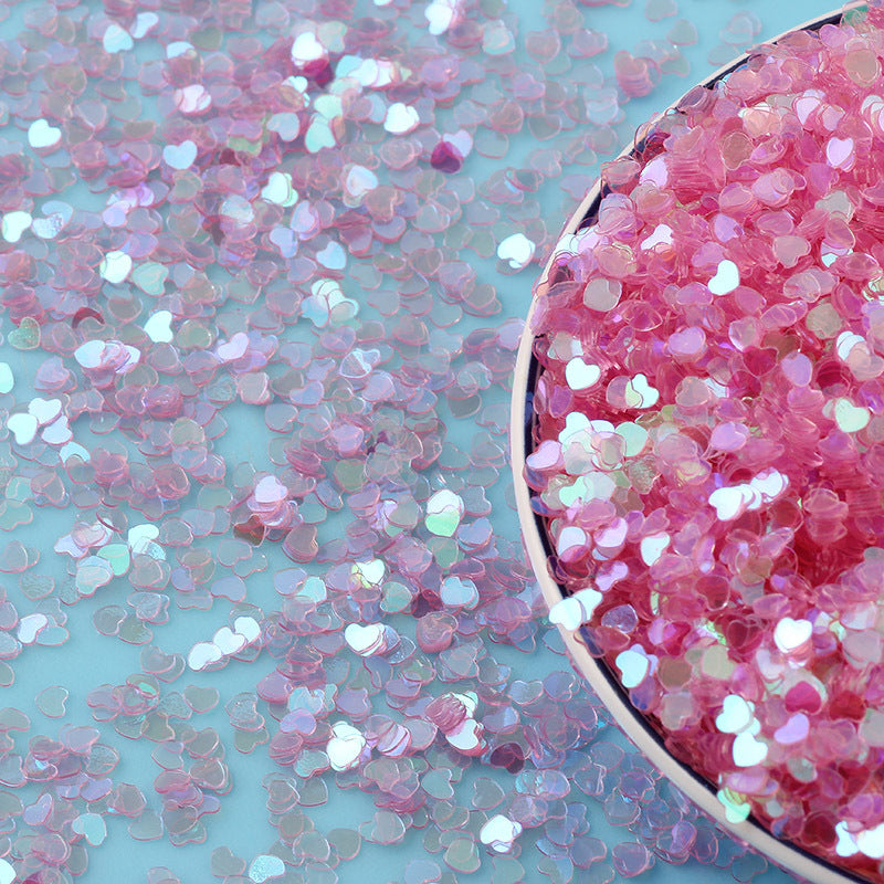 Iridescent Heart-Shaped Sequin Garment Accessories 500g Bulk Pack