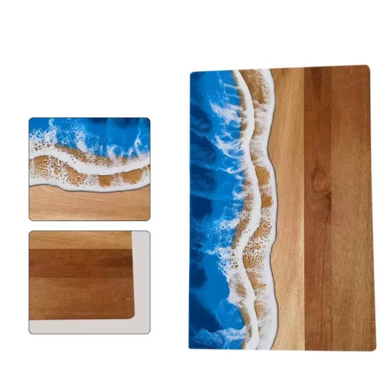 Epoxy Resin Acacia Wood Cutting Board - Rectangular Food Preparation Surface