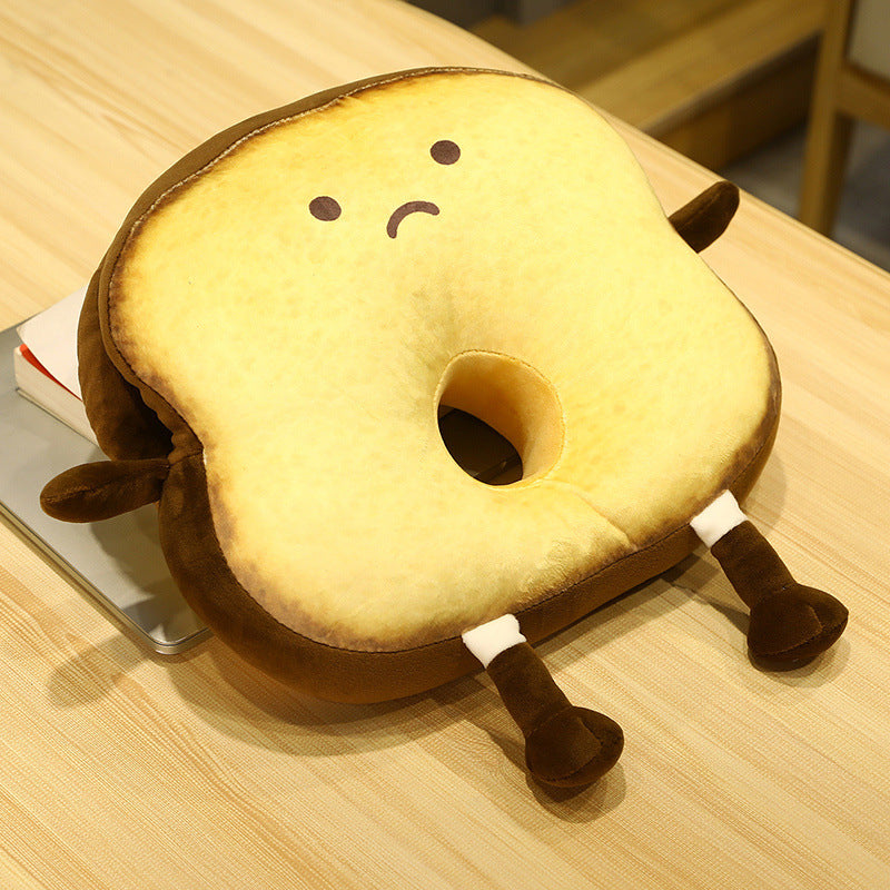 Sleeping Pillow Replica Bread Toast Cushion - Multi-Color & Size 35x30x10cm