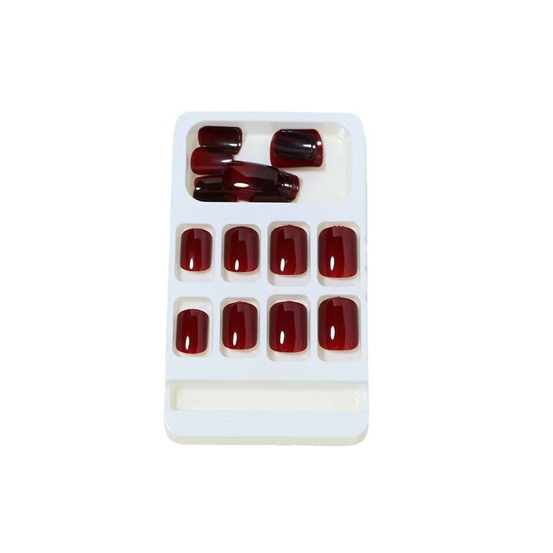 Nail Art Kit with Solid Color Nails and Glue - Long, Medium, Transparent, Almond Shapes