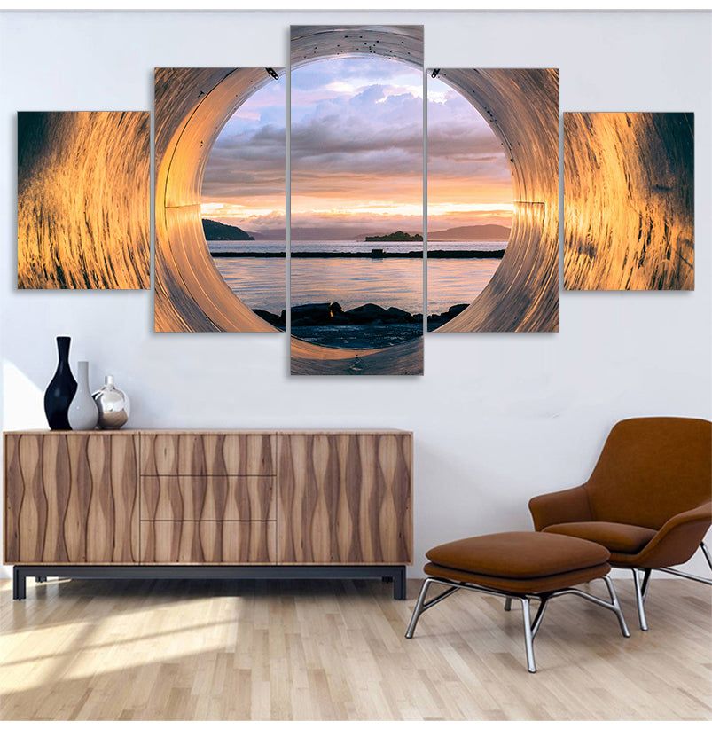 Sunset Seascape Canvas Wall Art - Framed Home Decor for Living Room