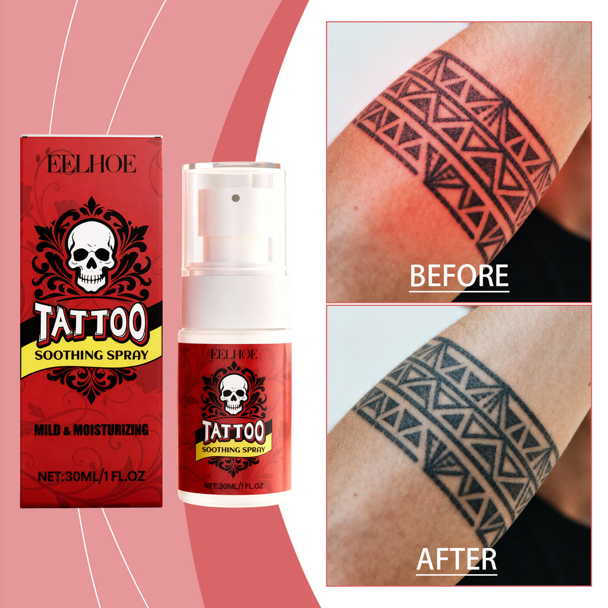 Tattoo Soothing Spray 30ml - Gentle Moisturizing Skin Care for Tattooed Skin
