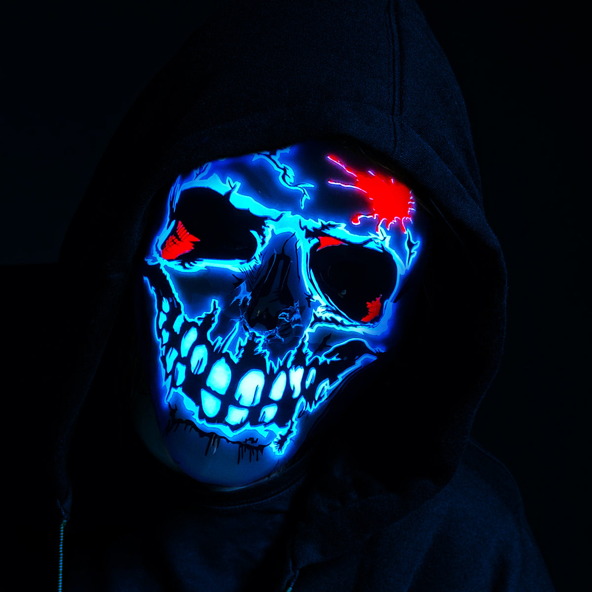 Luminous Skull 3D Disco Party Mask - Electroluminescent Halloween Costume