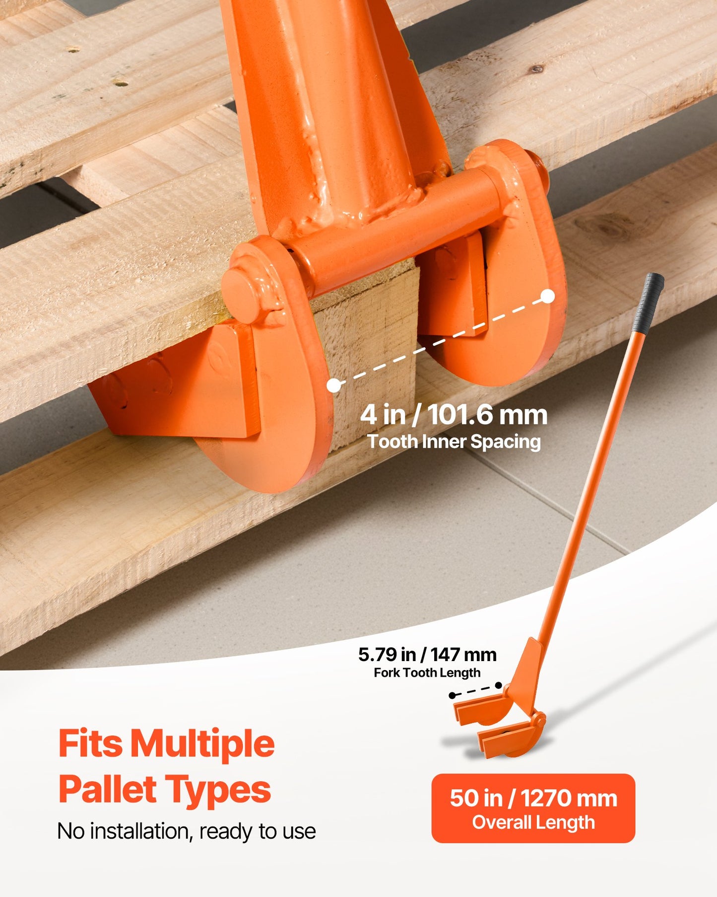 Heavy Duty Pallet Buster Tool 40 Inch Carbon Steel Pry Bar for Flooring Roofing