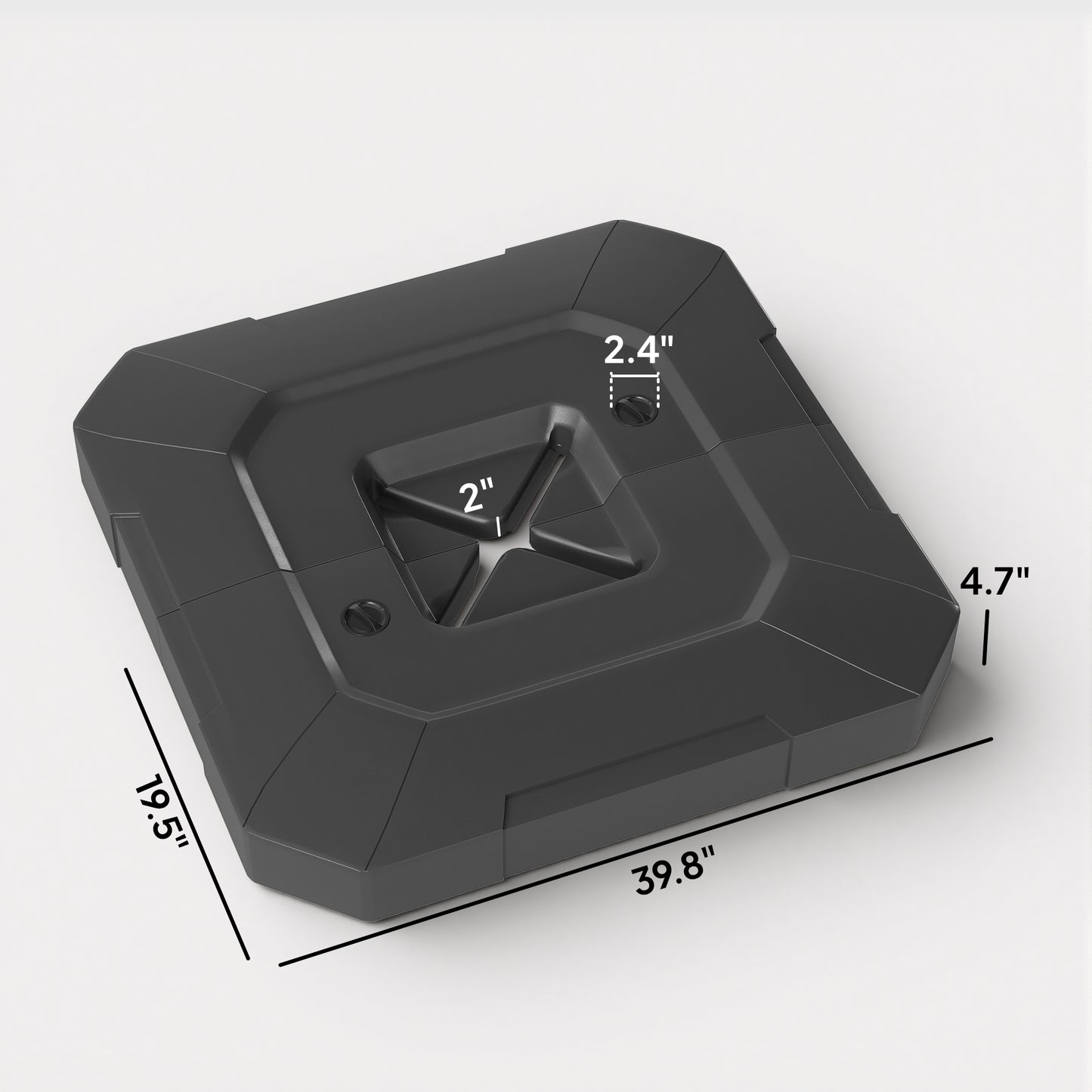 Cantilever Umbrella Base Weights Set - 231 lb Fillable with Sand or Water, Black