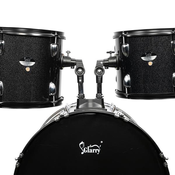22-Inch 5-Piece Black Drum Set with Double-Layer Oil Skins