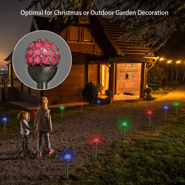 3 Pcs Solar RGB Garden Lights - Waterproof Stainless Steel Outdoor Decor