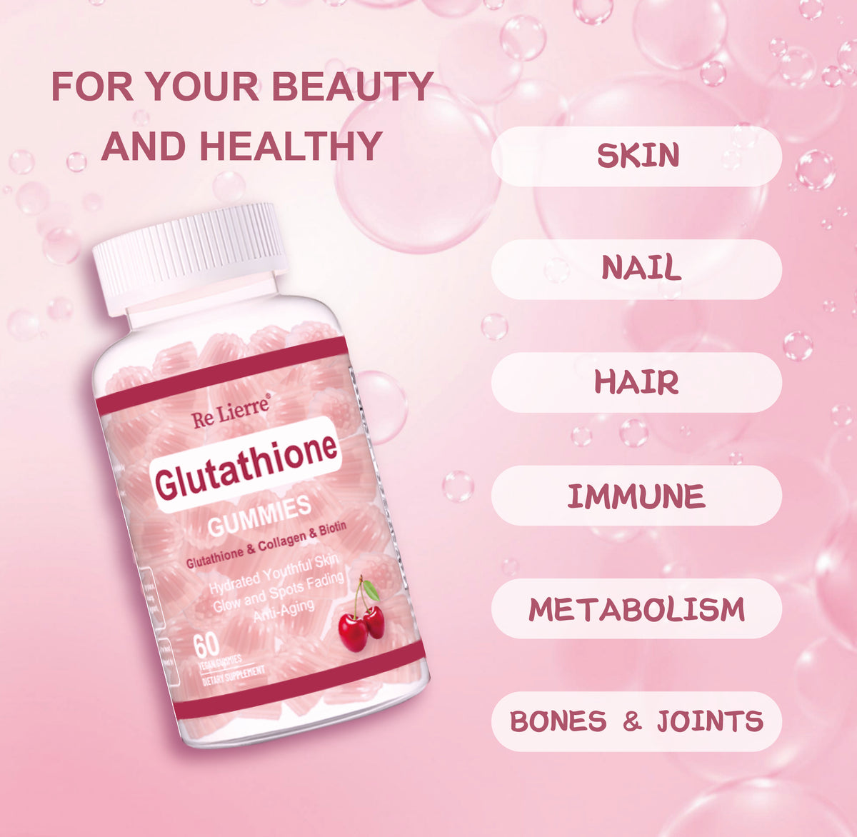 Glutathione Collagen Gummies - Cherry