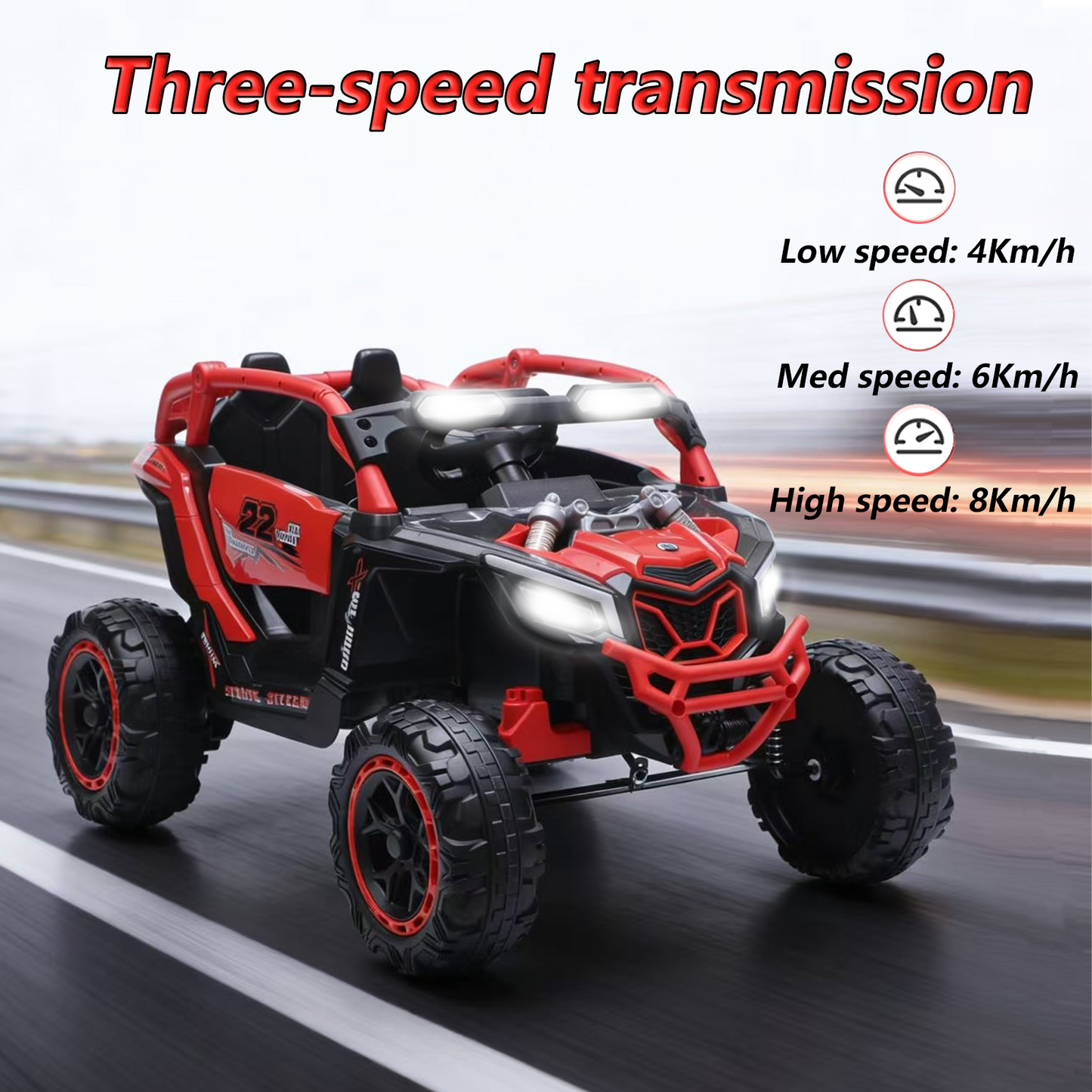 24V 400W Kids Ride On Car with Remote Control & Bluetooth - Red