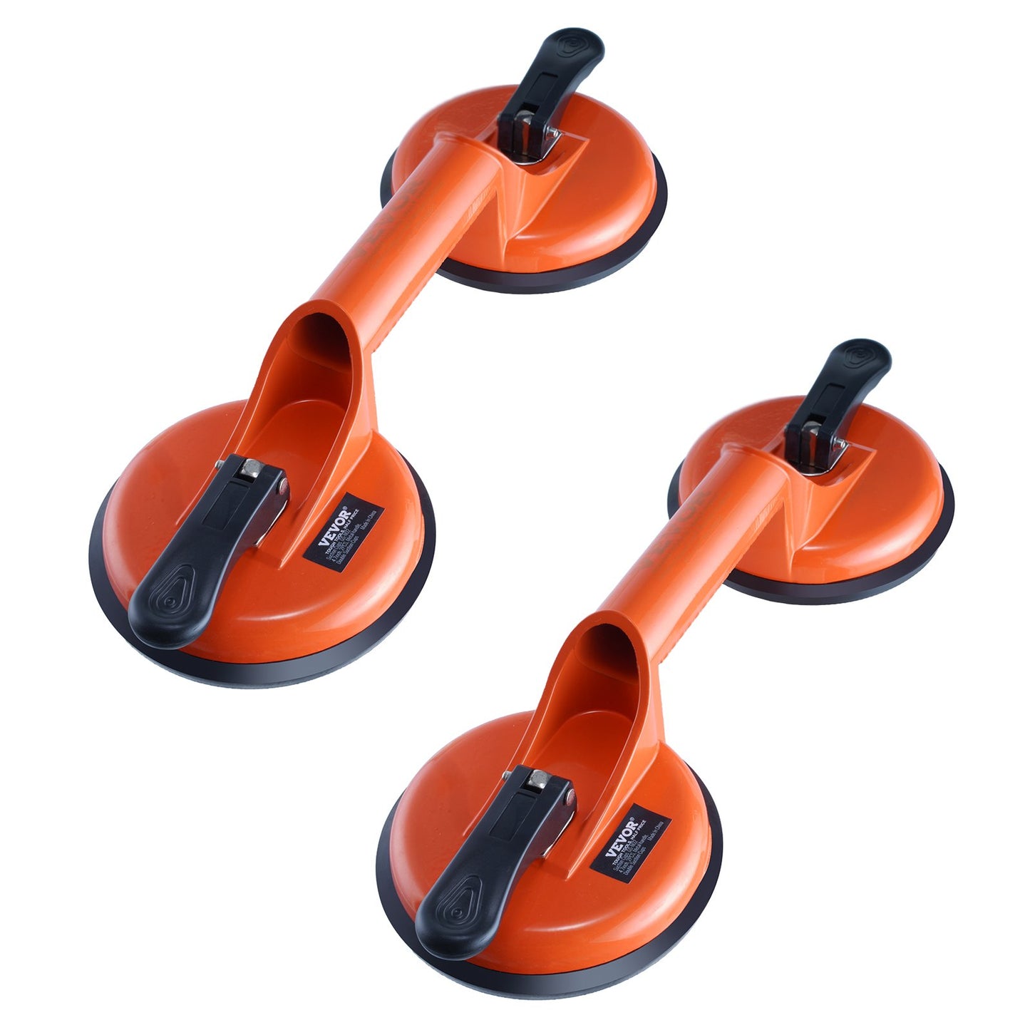 Heavy Duty Glass Suction Cup 2 Pack - 330 Lbs Load Capacity with Aluminum Handle
