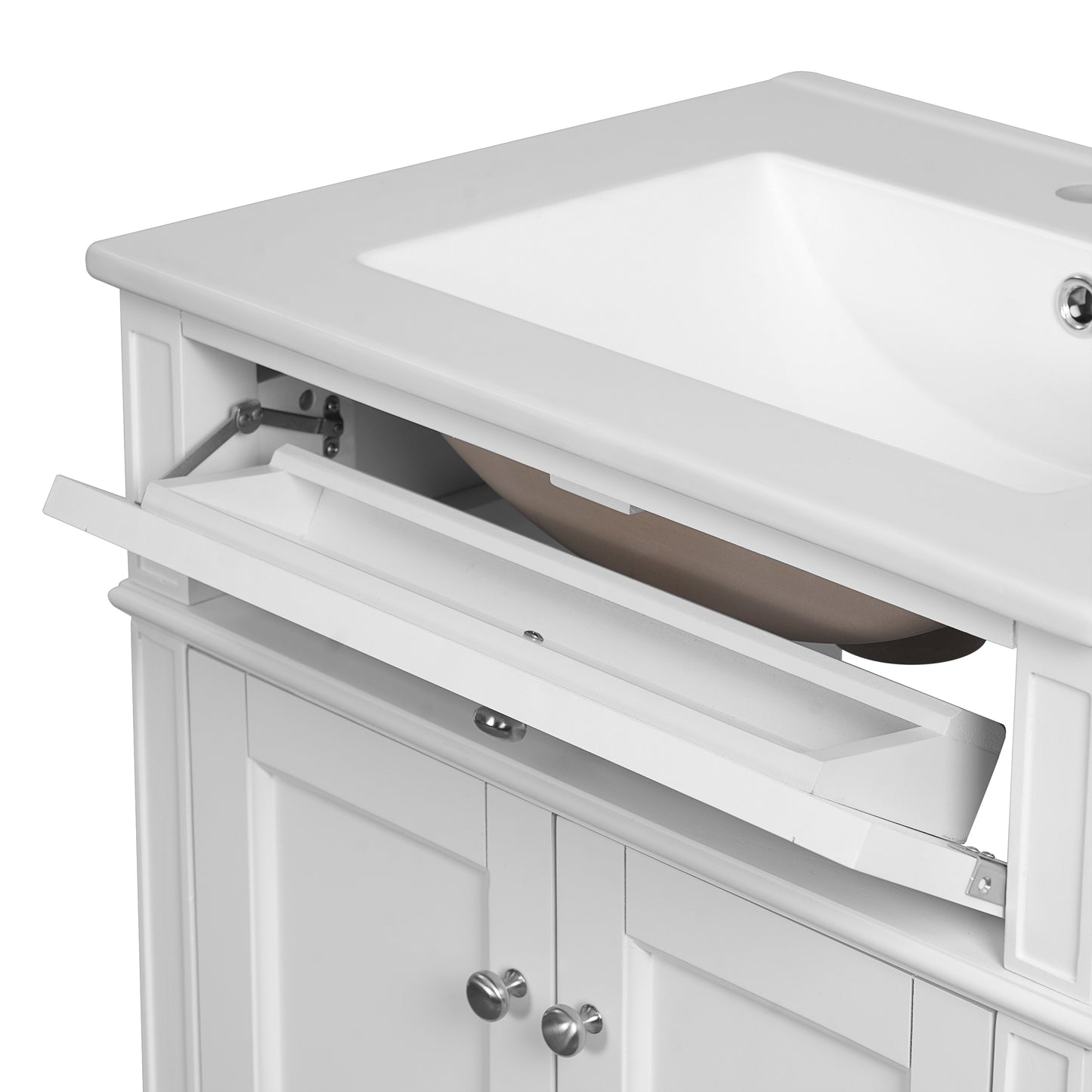 24" Bathroom Vanity with Sink, Soft-Close Doors & Storage