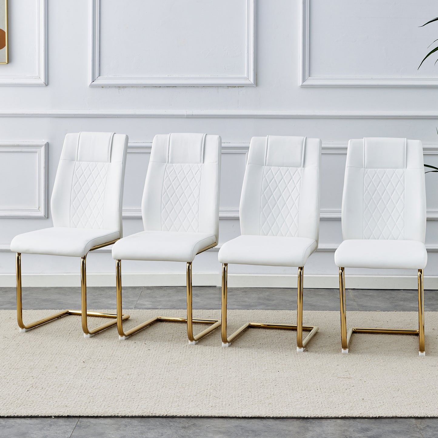 Modern Dining Chairs, Room And Golden Leg Cushioned Chairs Made Of