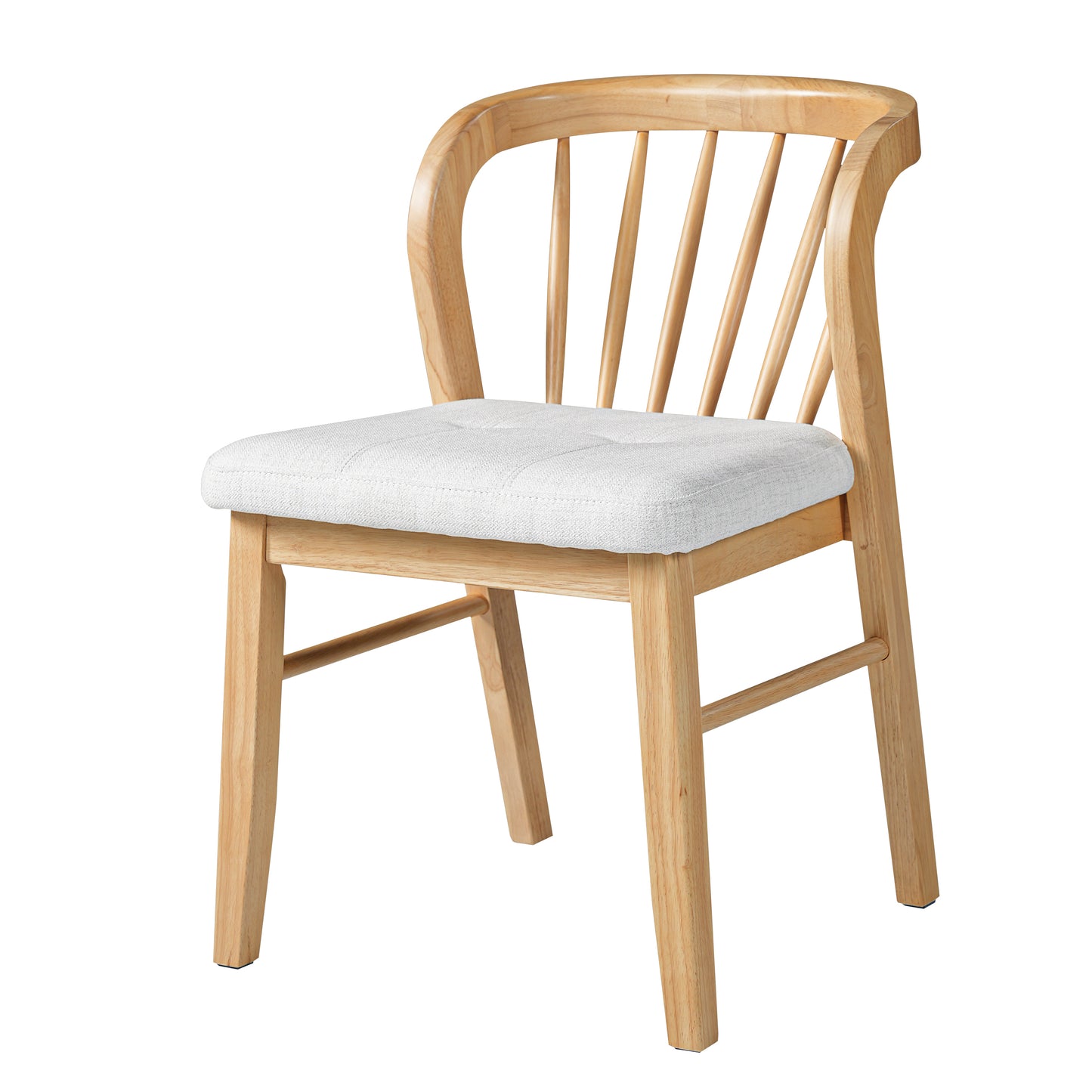 Mid-Century Modern Dining Chairs Set of 2 - Natural Beige