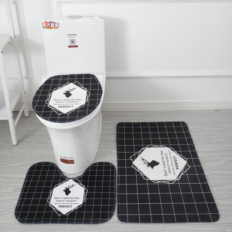 Underwater World 3D Printed Toilet Floor Mat Set - Bathroom Decor & Non-Slip Rug