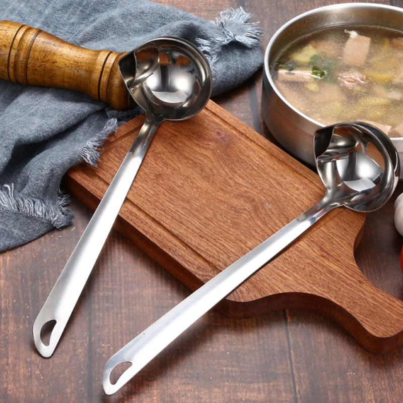 Stainless Steel Oil Separator Spoon Kitchen Tool for Water and Oil Filtration