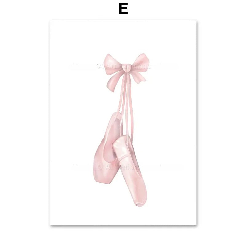 Children's Ballet Alphanumeric Canvas Wall Art - Frameless Nordic Style for Kids Room