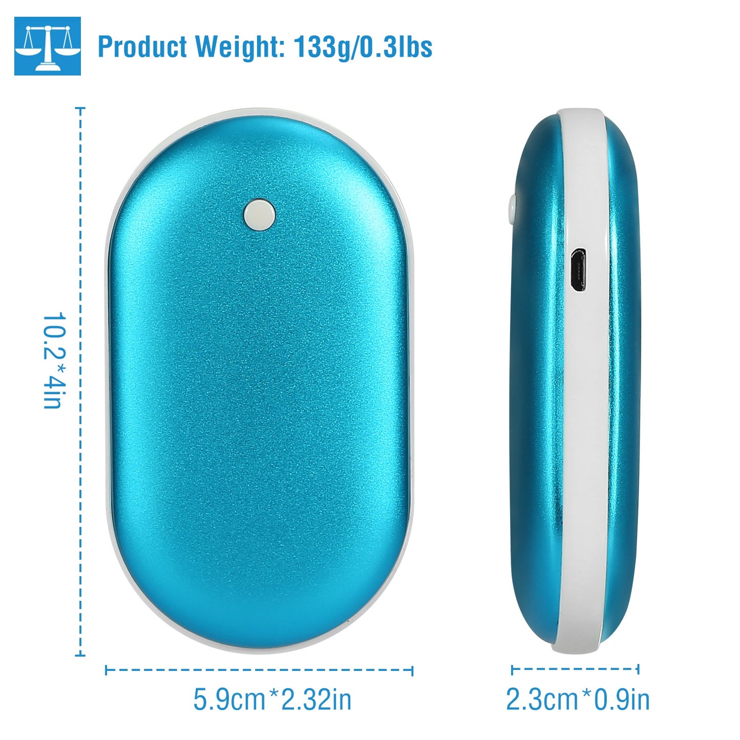 Portable Hand Warmer & Power Bank - Double-Sided Heating