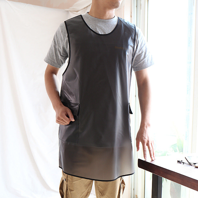 Waterproof Transparent Apron - No-Tie Kitchen Work Clothes, Eco-Friendly PVC