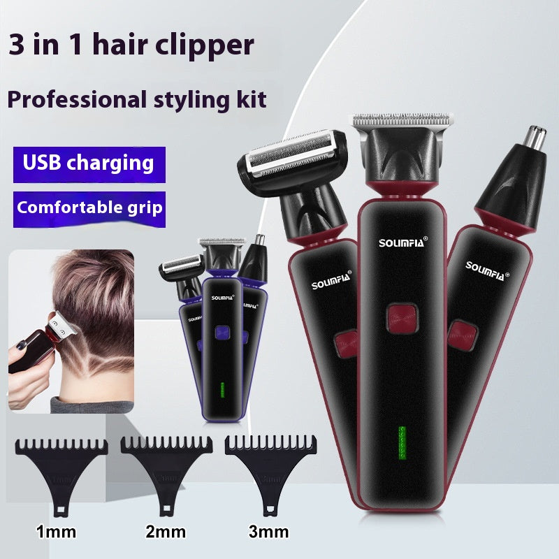 3-in-1 Nose Hair Trimmer Men’s Grooming Shaver - Multifunctional Cordless