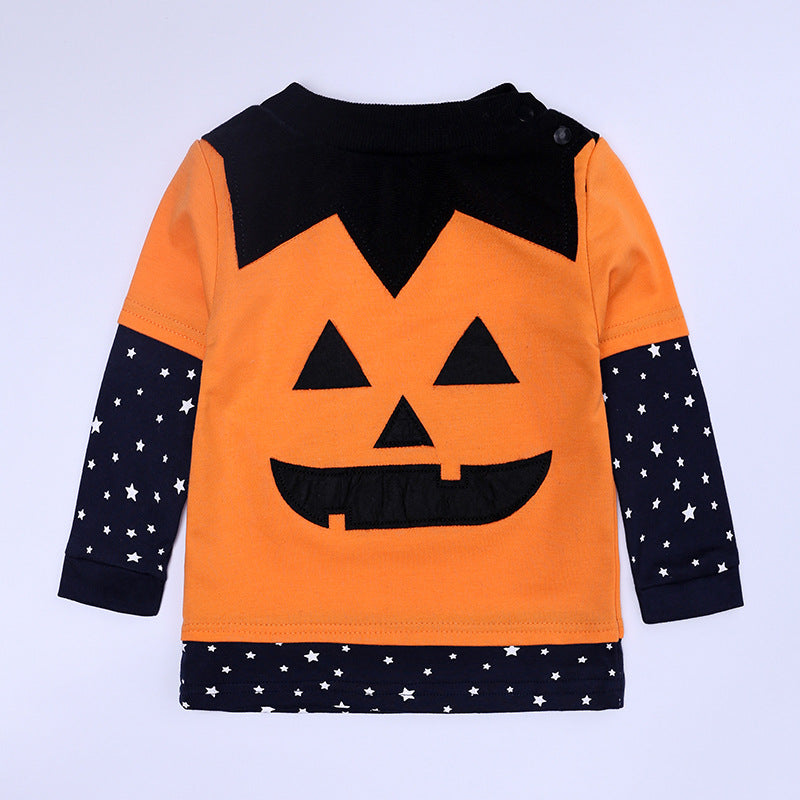 Children's Halloween Pumpkin Costume Set with Long Sleeve Trousers Hat Cloak - Baby & Toddler