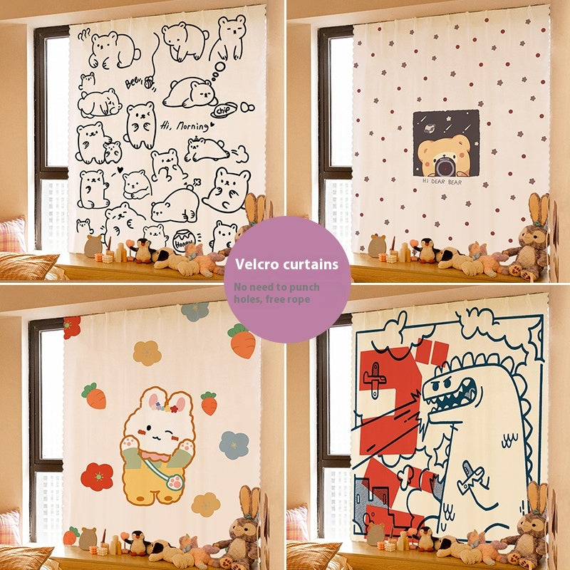 Self-Adhesive Sunshade Curtain for Bedroom, All Sizes & Colors