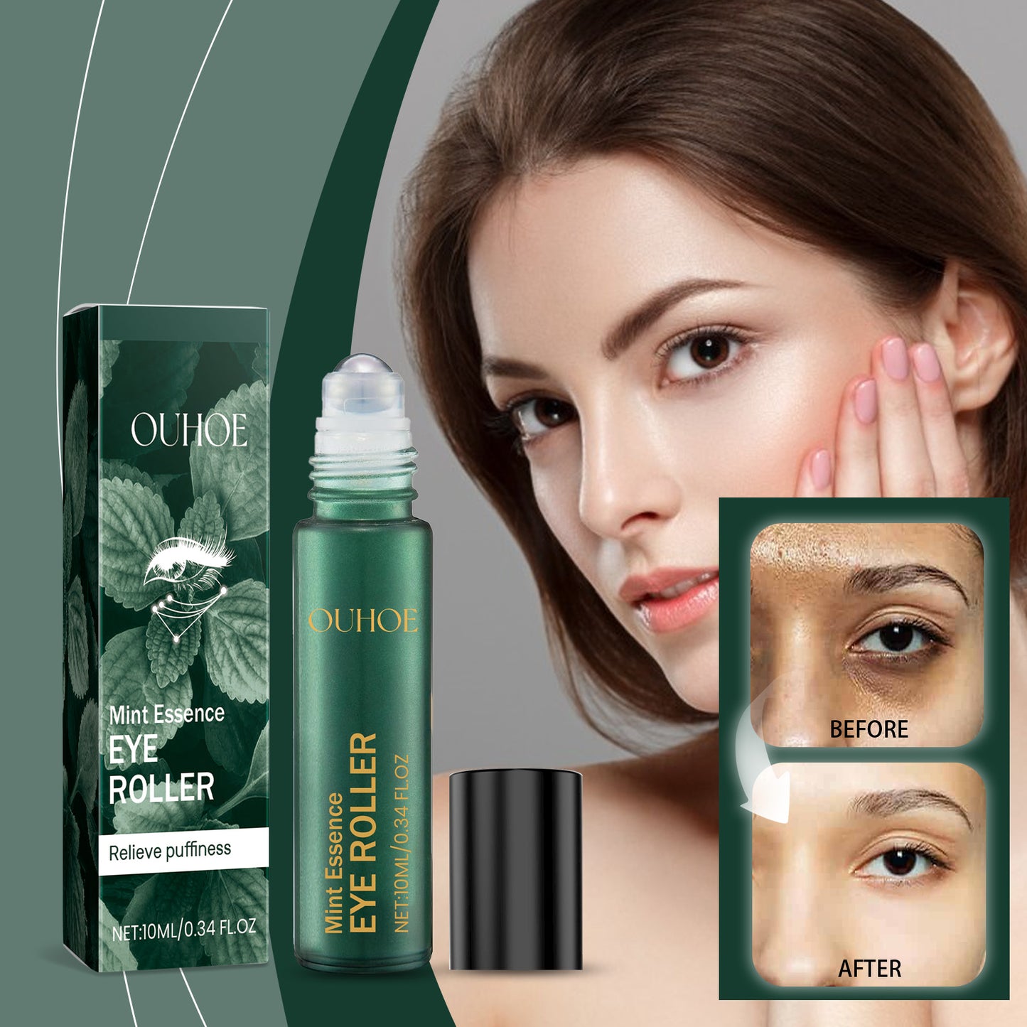 Mint Essence Eye Roller for Dark Circles, Puffiness & Fine Lines - 10ml