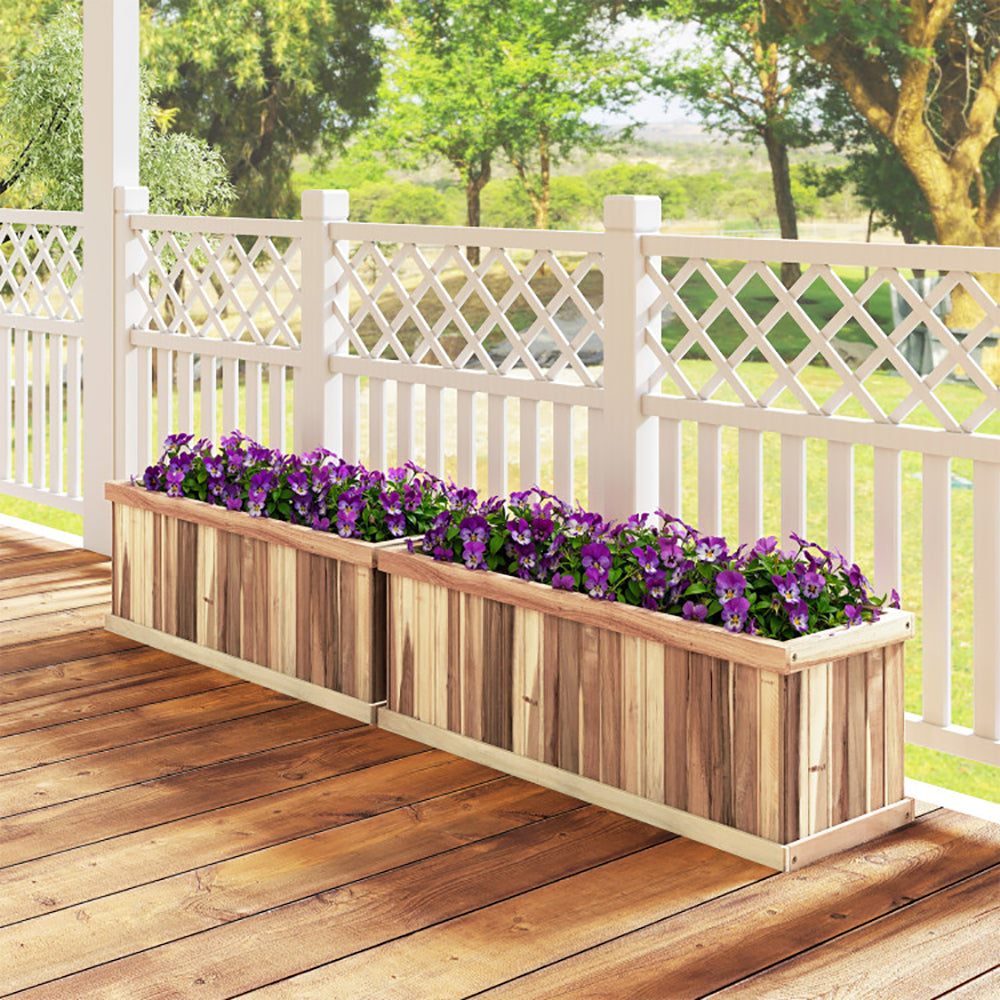 Natural Acacia Wood Raised Garden Bed Planter Box - 36" x 12"