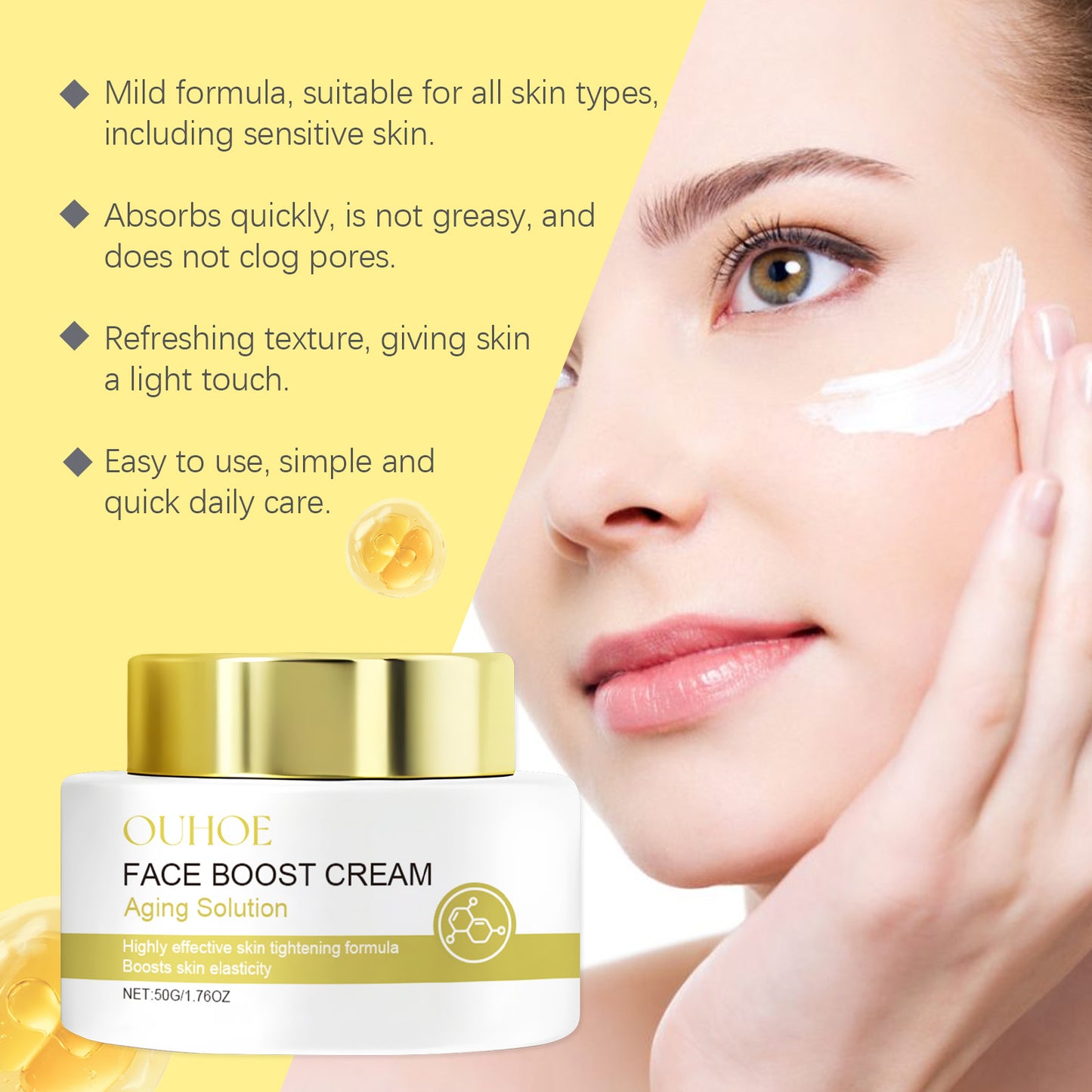 Hydrating Facial Moisturizer with Hyaluronic Acid, Collagen & Jojoba Oil