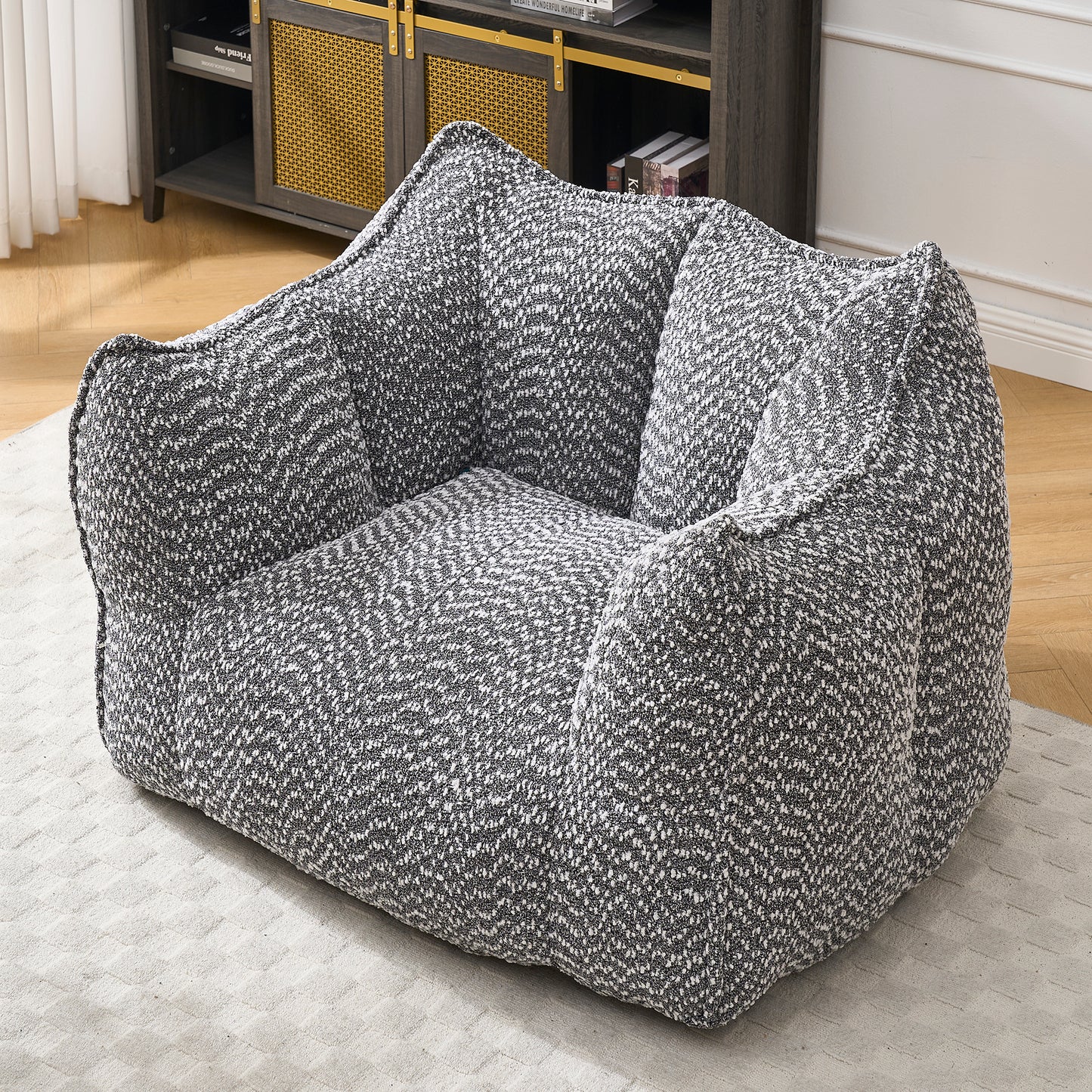 Comfortable Grey Bean Bag Sofa Chair for Living Rooms