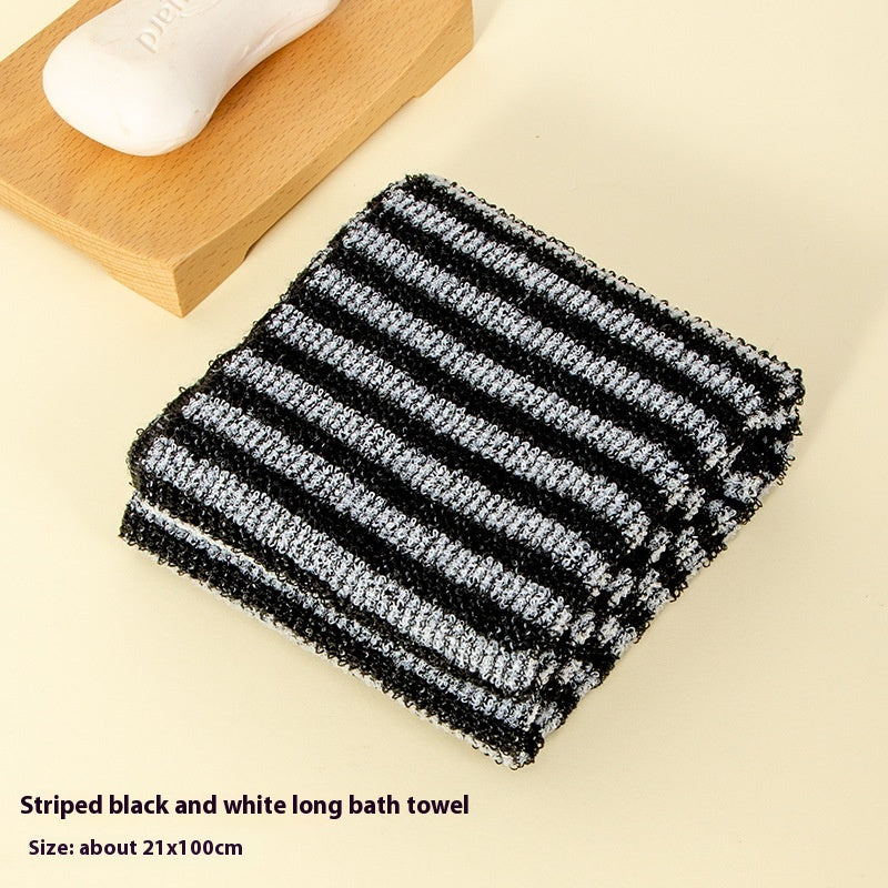 Unisex Long Strip Bath Towel for Easy Foaming Back Rub - Multiple Colors