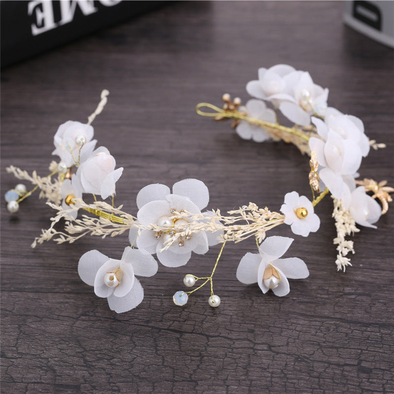 Wedding Hair Accessory with Dried Baby's Breath Floral Headband for Bride