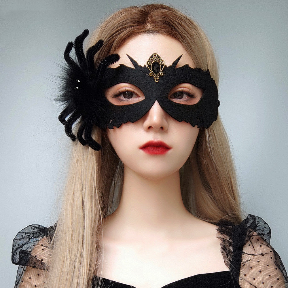 Black Spider Halloween Mask for Party Costumes - MJ-104