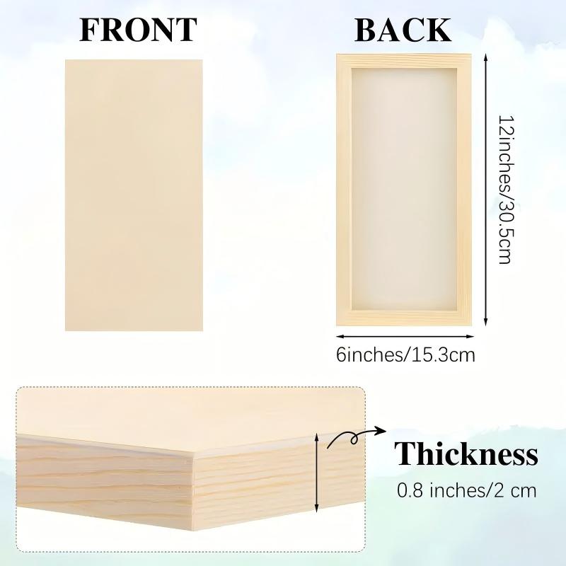 20-Piece Premium Pine Art Panels - Thick & Durable Blank Surfaces